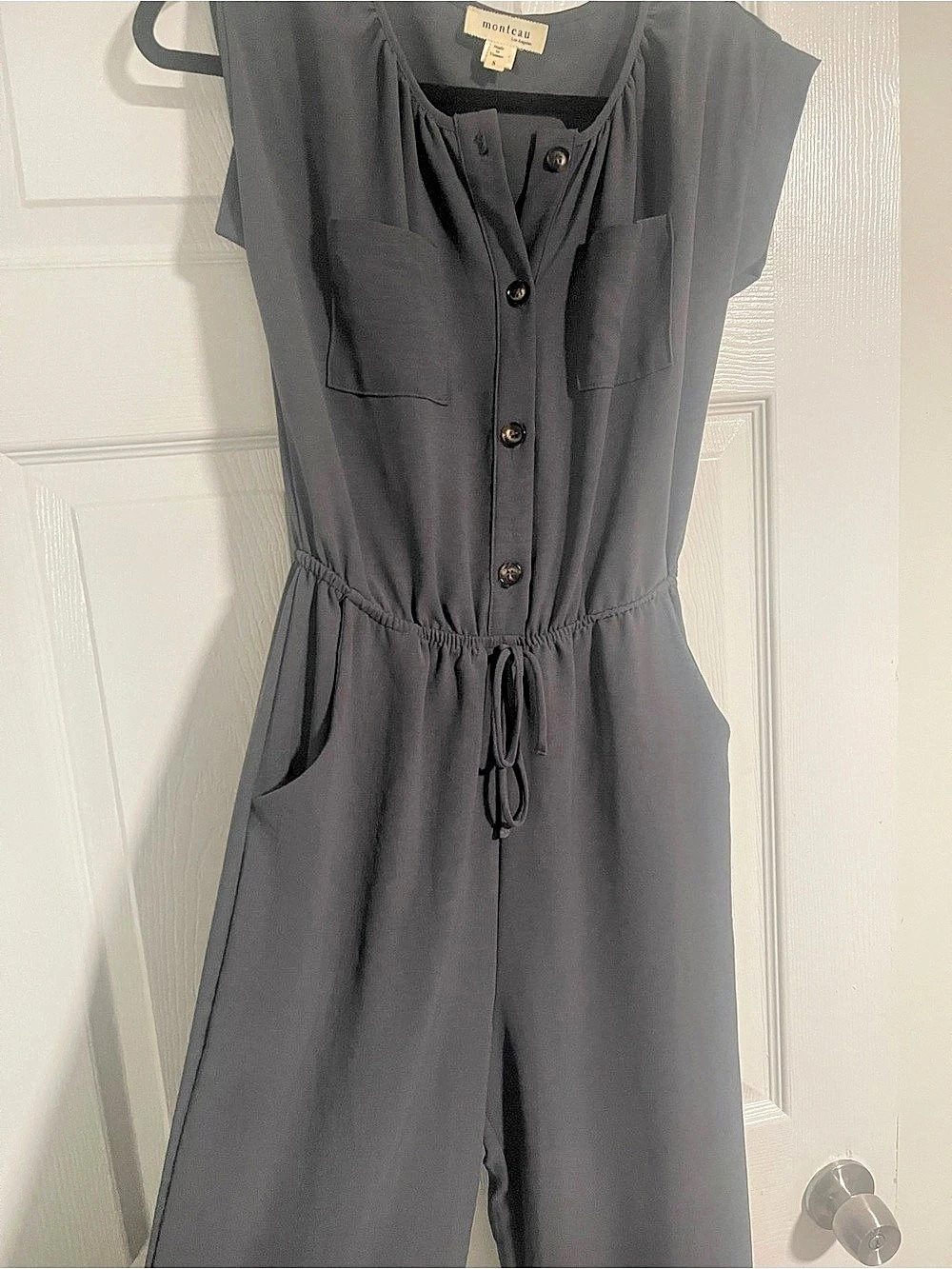Monteau Women'Small Gray Utility Jumpsuit Size Small Like New